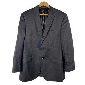 Calvin Klein Suit Jacket Blazer Sport Coat Black 100% Wool 40R 40 Regular Mens